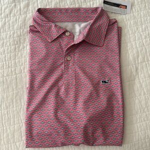 Vineyard Vines NWT Micro Bonefish Performance Polo - Bahama Breeze - Pink